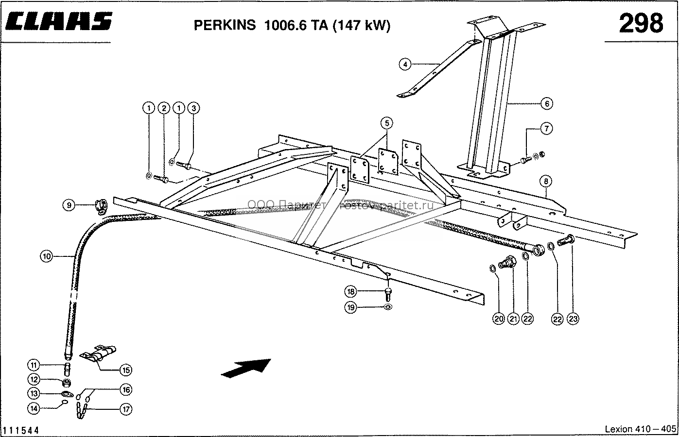 PERKINS 1006.6 TA  Установка двигателя, Масло - CLAAS LEX 410-405